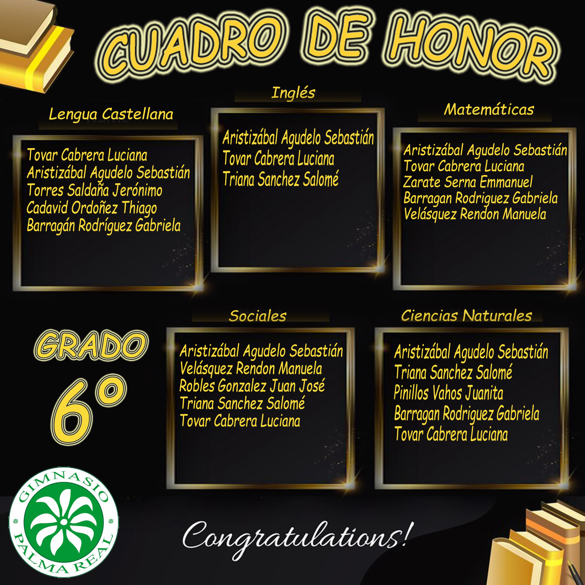 cuadro honor 6° 2025