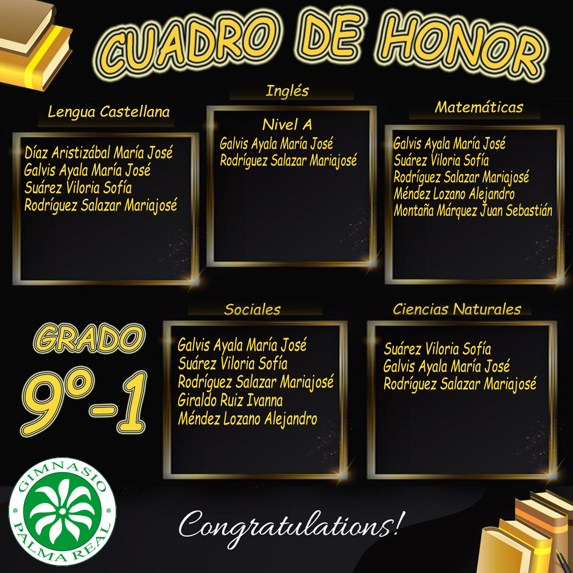 cuadro honor 9-1° 2025